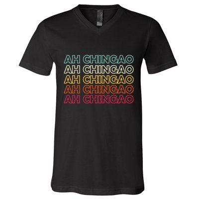 Ah Chingao Dichos En EspañOl Chistosos Hispanic Dad Mexican V-Neck T-Shirt