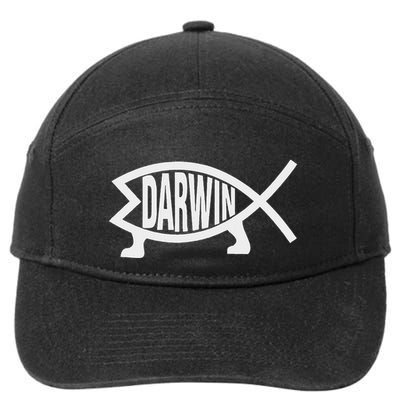 Atheist Charles Darwin Theory Of Evolution Fish 7-Panel Snapback Hat