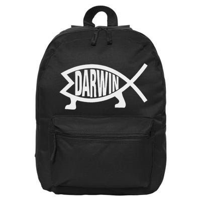 Atheist Charles Darwin Theory Of Evolution Fish 16 in Basic Backpack