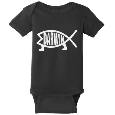 Atheist Charles Darwin Theory Of Evolution Fish Baby Bodysuit