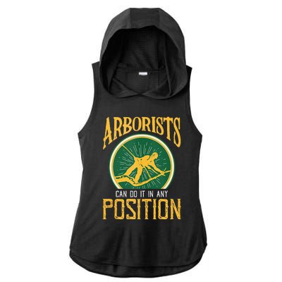 Arborists Can Do It In Any Position Arborist Ladies PosiCharge Tri-Blend Wicking Draft Hoodie Tank