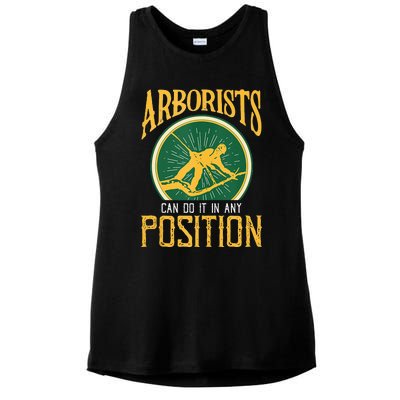 Arborists Can Do It In Any Position Arborist Ladies PosiCharge Tri-Blend Wicking Tank