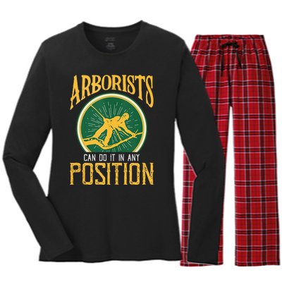 Arborists Can Do It In Any Position Arborist Women's Long Sleeve Flannel Pajama Set 