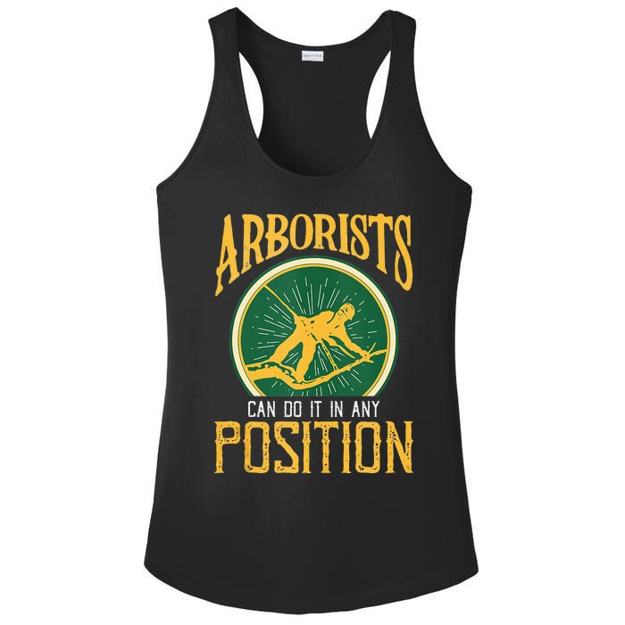 Arborists Can Do It In Any Position Arborist Ladies PosiCharge Competitor Racerback Tank