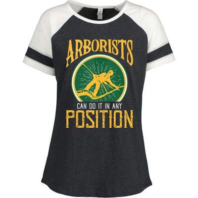 Arborists Can Do It In Any Position Arborist Enza Ladies Jersey Colorblock Tee