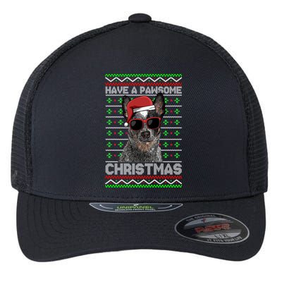 Australian Cattle Dog Funny Pawsome Christmas Gift Flexfit Unipanel Trucker Cap