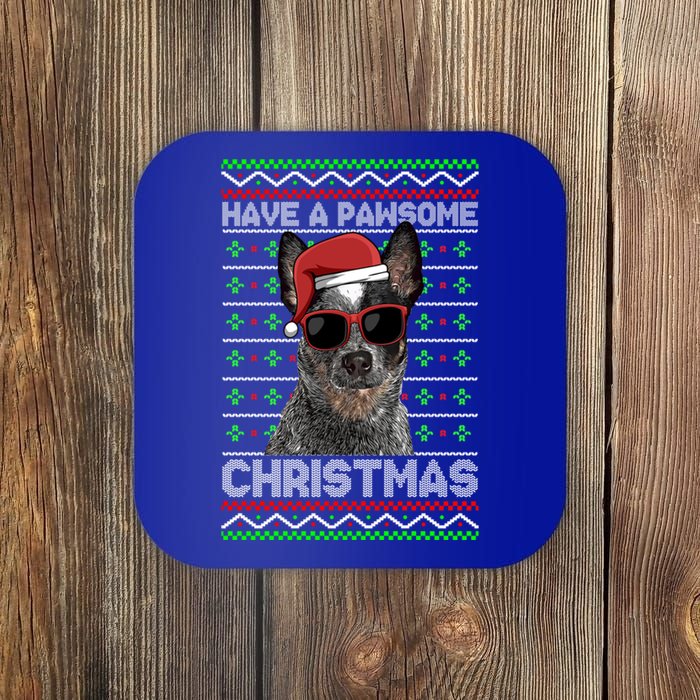 Australian Cattle Dog Funny Pawsome Christmas Gift Coaster