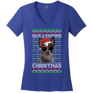 Australian Cattle Dog Funny Pawsome Christmas Gift Women's V-Neck T-Shirt