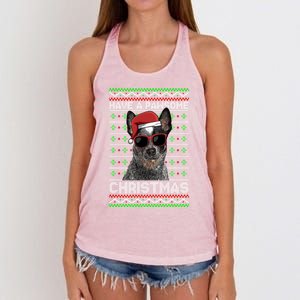 Australian Cattle Dog Funny Pawsome Christmas Gift Women's Knotted Racerback Tank