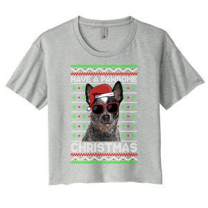 Australian Cattle Dog Funny Pawsome Christmas Gift Women's Crop Top Tee