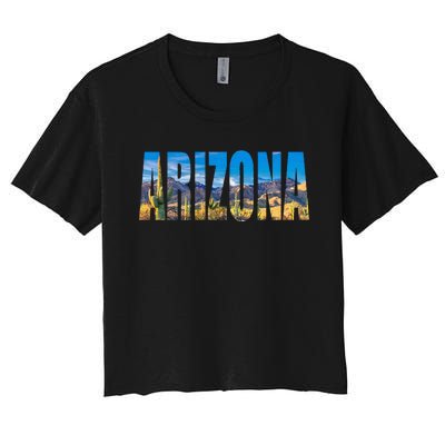 Arizona Cactus Dessert Mountains Nature Women's Crop Top Tee