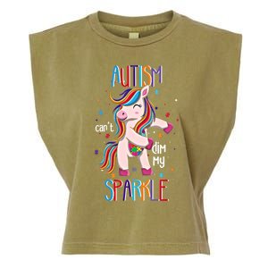 Autism CanT Dim My Puzzle Unicorn Autism Awareness Gift Garment-Dyed Women's Muscle Tee