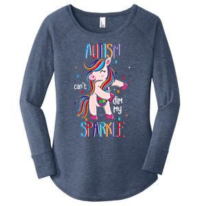 Autism CanT Dim My Puzzle Unicorn Autism Awareness Gift Women's Perfect Tri Tunic Long Sleeve Shirt