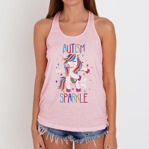 Autism CanT Dim My Puzzle Unicorn Autism Awareness Gift Women's Knotted Racerback Tank