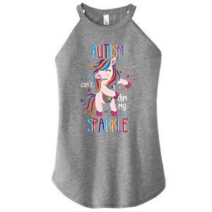 Autism CanT Dim My Puzzle Unicorn Autism Awareness Gift Women's Perfect Tri Rocker Tank