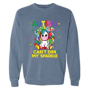 Autism CanT Dim My Unicorn Autism Awareness Meaningful Gift Garment-Dyed Sweatshirt