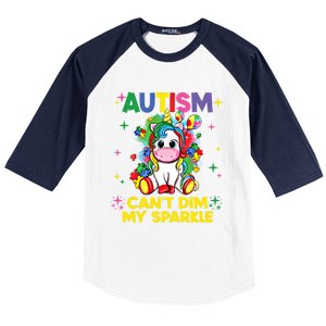 Autism CanT Dim My Unicorn Autism Awareness Meaningful Gift Baseball Sleeve Shirt