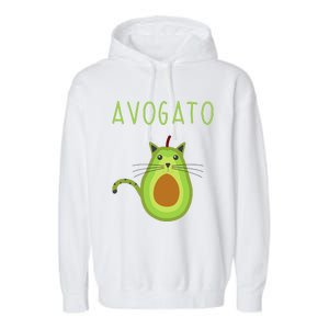 Avogato Cinco De Mayo Gift Cinco De Meow Cat Avocado Garment-Dyed Fleece Hoodie