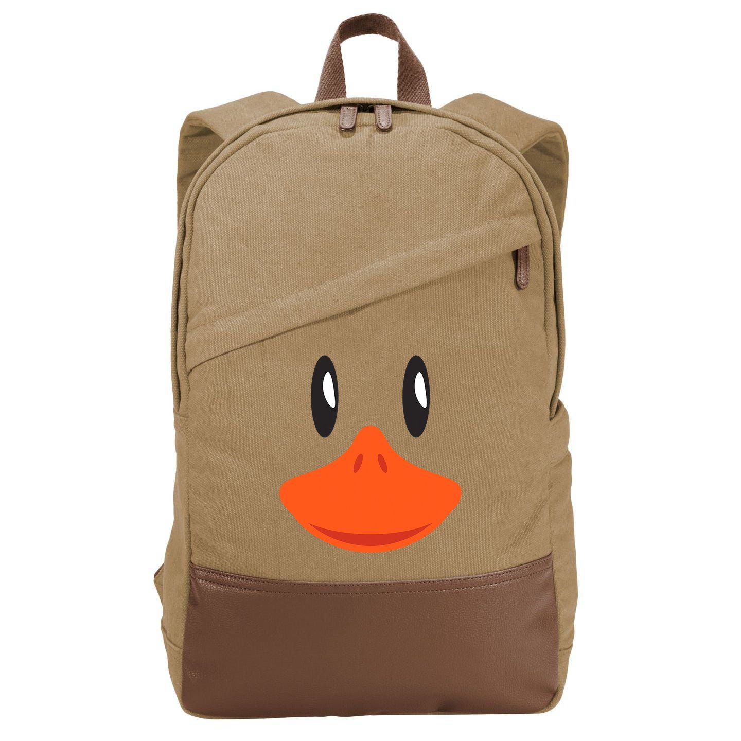 Awesome Cute Duck Face Halloween Costume Cotton Canvas Backpack