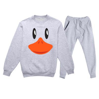 Awesome Cute Duck Face Halloween Costume Premium Crewneck Sweatsuit Set