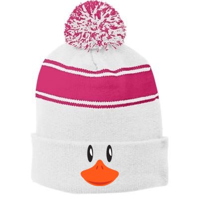 Awesome Cute Duck Face Halloween Costume Stripe Pom Pom Beanie