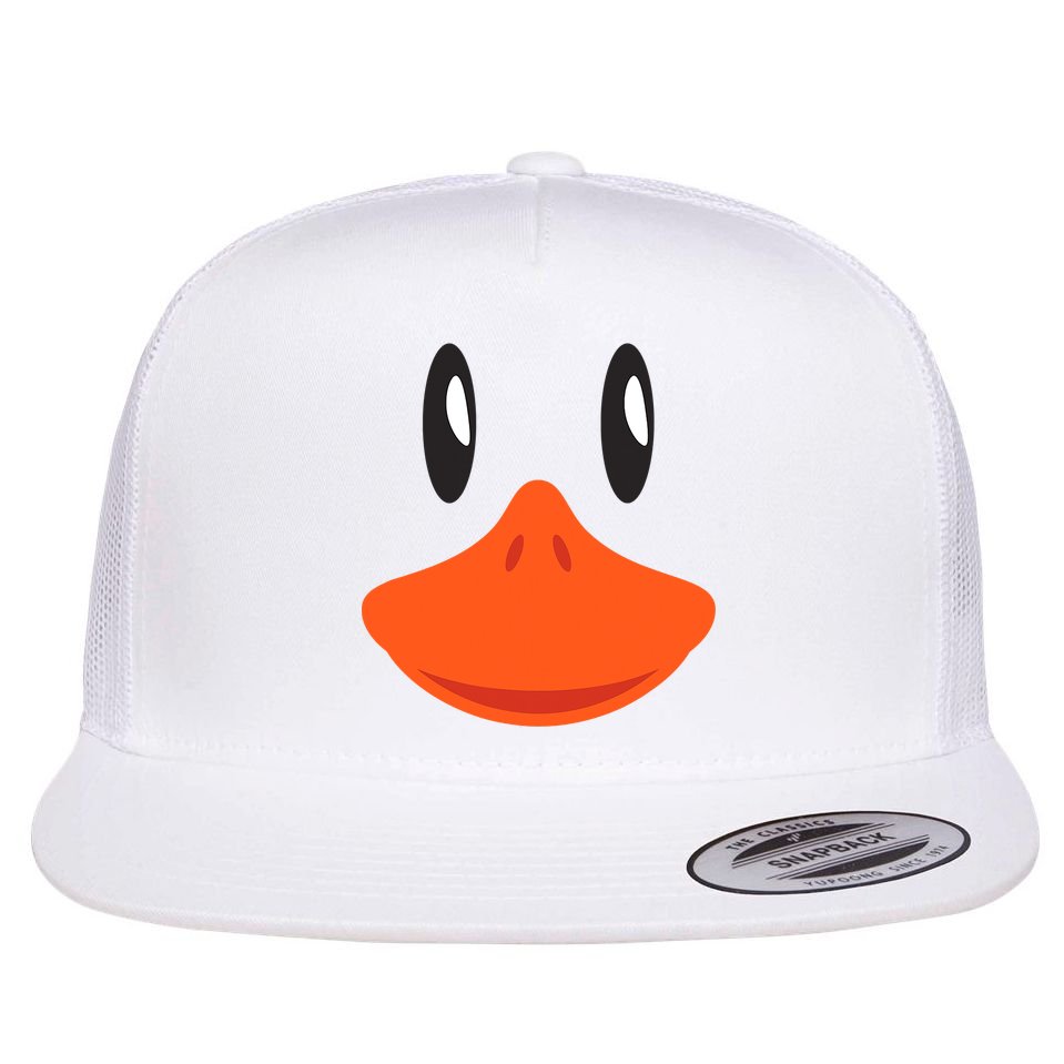 Awesome Cute Duck Face Halloween Costume Flat Bill Trucker Hat