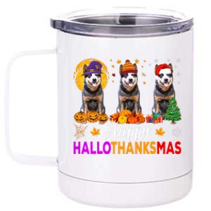 Australian Cattle Dog Halloween Christmas Hallothanksmas 12 oz Stainless Steel Tumbler Cup