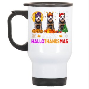 Australian Cattle Dog Halloween Christmas Hallothanksmas Stainless Steel Travel Mug