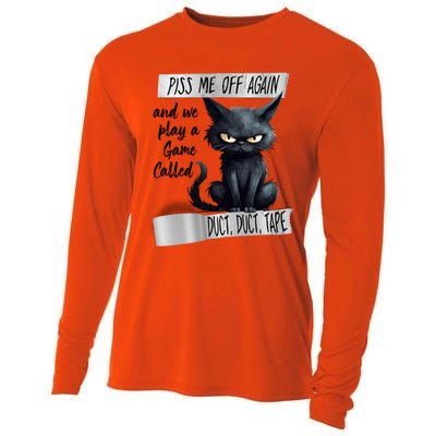 Angry Cat Design Piss Me Off Again And We Play A Game Gift Cooling Performance Long Sleeve Crew