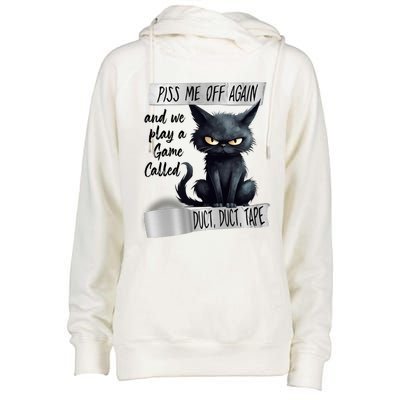 Angry Cat Design Piss Me Off Again And We Play A Game Gift Womens Funnel Neck Pullover Hood