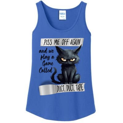 Angry Cat Design Piss Me Off Again And We Play A Game Gift Ladies Essential Tank