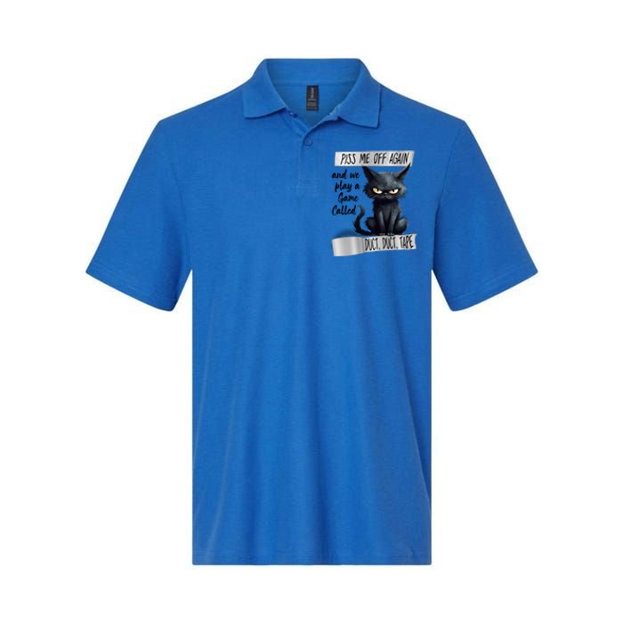 Angry Cat Design Piss Me Off Again And We Play A Game Gift Softstyle Adult Sport Polo