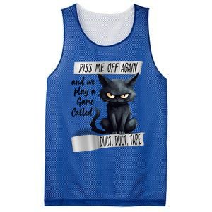 Angry Cat Design Piss Me Off Again And We Play A Game Gift Mesh Reversible Basketball Jersey Tank