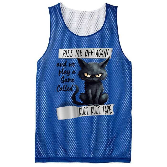 Angry Cat Design Piss Me Off Again And We Play A Game Gift Mesh Reversible Basketball Jersey Tank