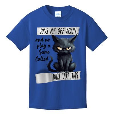 Angry Cat Design Piss Me Off Again And We Play A Game Gift Kids T-Shirt