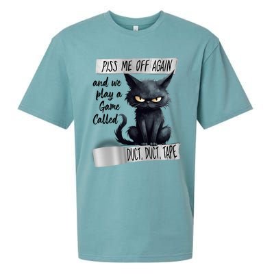 Angry Cat Design Piss Me Off Again And We Play A Game Gift Sueded Cloud Jersey T-Shirt