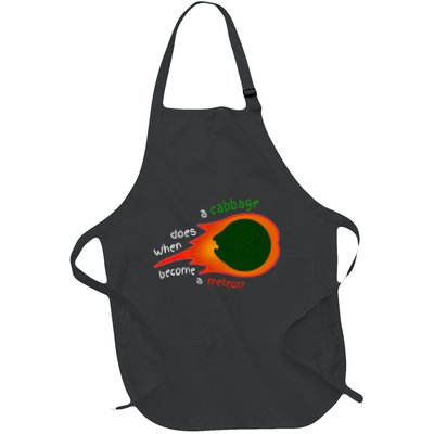 A Cabbage Does When Become A Meteor Funny Design Full-Length Apron With Pockets