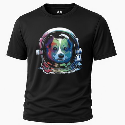 Astronaut Colorful Dog Cooling Performance Crew T-Shirt