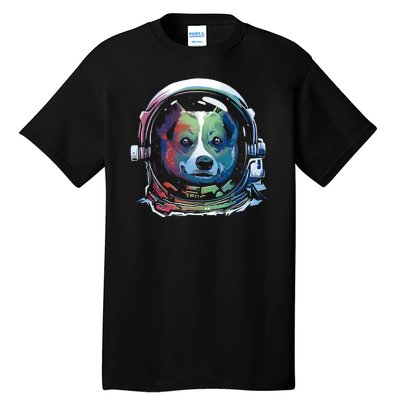 Astronaut Colorful Dog Tall T-Shirt