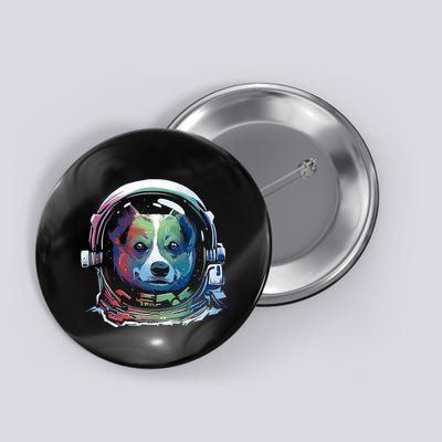 Astronaut Colorful Dog Button