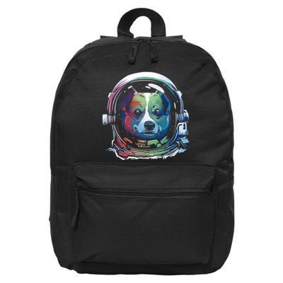 Astronaut Colorful Dog 16 in Basic Backpack