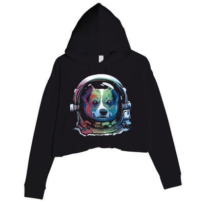 Astronaut Colorful Dog Crop Fleece Hoodie