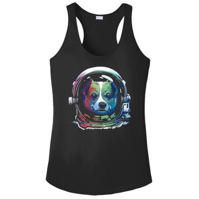 Astronaut Colorful Dog Ladies PosiCharge Competitor Racerback Tank