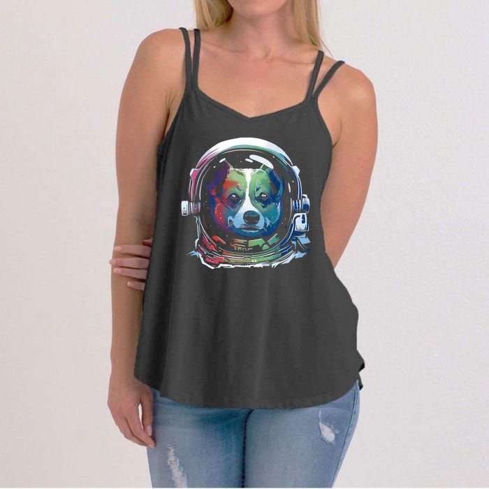 Astronaut Colorful Dog Women's Strappy Tank