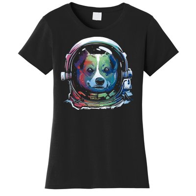 Astronaut Colorful Dog Women's T-Shirt