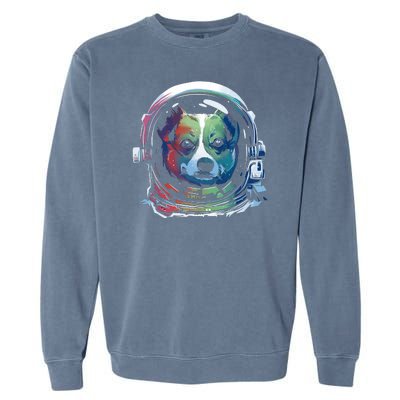 Astronaut Colorful Dog Garment-Dyed Sweatshirt