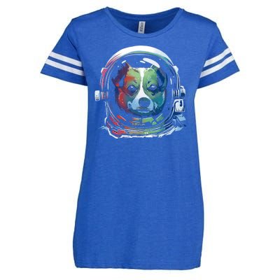 Astronaut Colorful Dog Enza Ladies Jersey Football T-Shirt