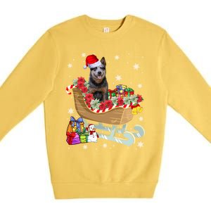 Australian Cattle Dog Christmas Santa Hat Xmas Puppy Lover Gift Premium Crewneck Sweatshirt