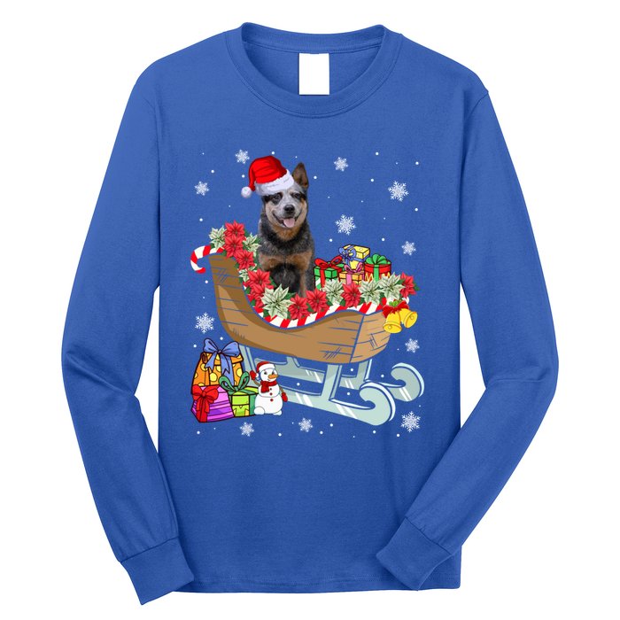 Australian Cattle Dog Christmas Santa Hat Xmas Puppy Lover Gift Long Sleeve Shirt