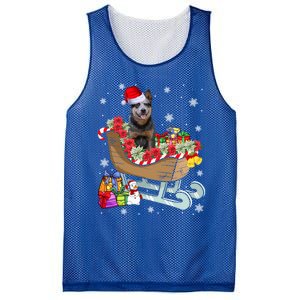 Australian Cattle Dog Christmas Santa Hat Xmas Puppy Lover Gift Mesh Reversible Basketball Jersey Tank